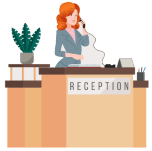 lady at reception