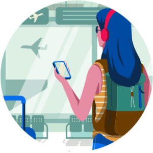 woman traveling in airport